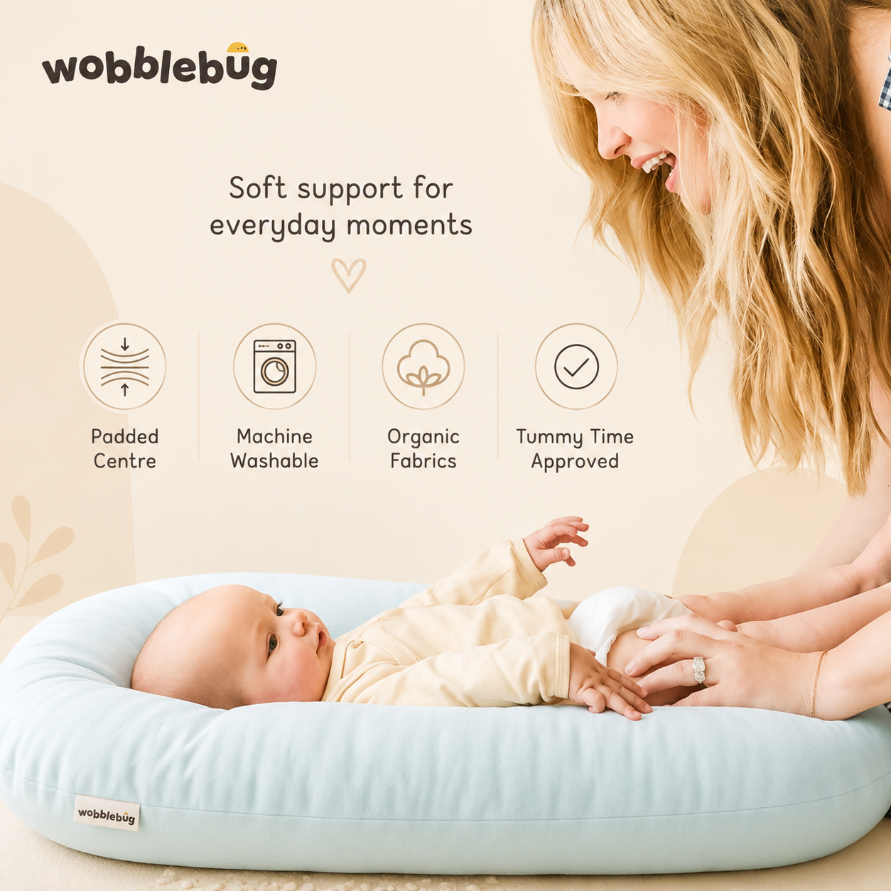 WobbleNest - Soft Newborn Lounger